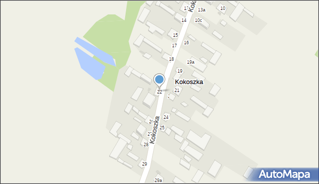 Kokoszka, Kokoszka, 22, mapa Kokoszka