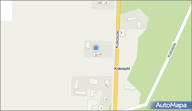 Kokoszki, Kokoszki, 13, mapa Kokoszki