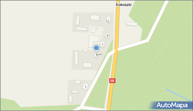 Kokoszki, Kokoszki, 5, mapa Kokoszki