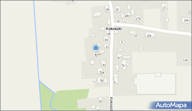 Kokoszki, Kokoszki, 52, mapa Kokoszki