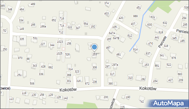 Kokotów, Kokotów, 203, mapa Kokotów