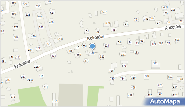 Kokotów, Kokotów, 205, mapa Kokotów