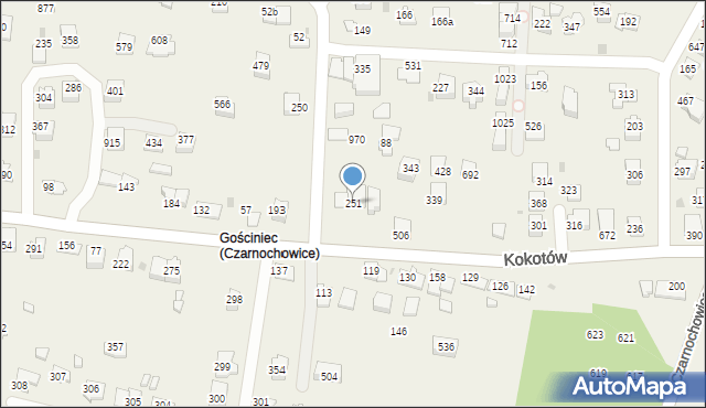 Kokotów, Kokotów, 251, mapa Kokotów