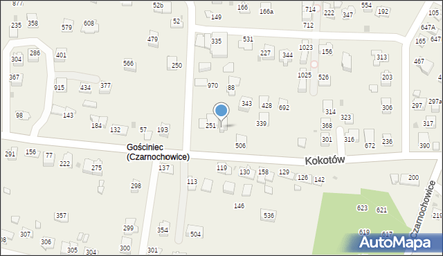 Kokotów, Kokotów, 251A, mapa Kokotów