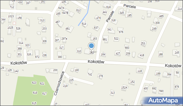 Kokotów, Kokotów, 282, mapa Kokotów