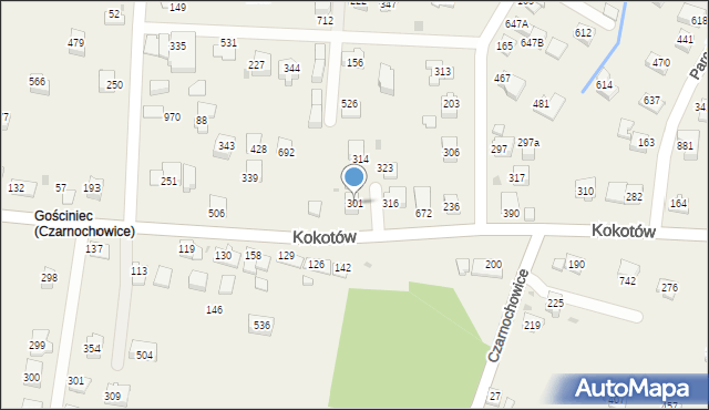 Kokotów, Kokotów, 301, mapa Kokotów