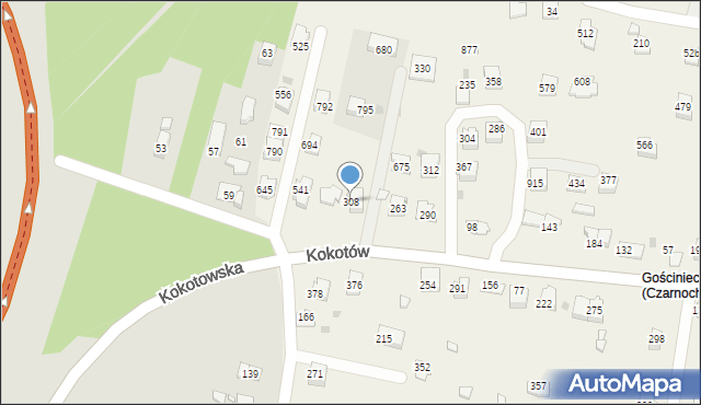 Kokotów, Kokotów, 308, mapa Kokotów