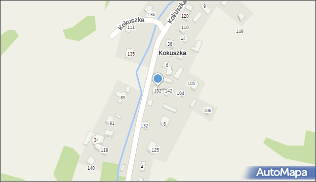 Kokuszka, Kokuszka, 102, mapa Kokuszka