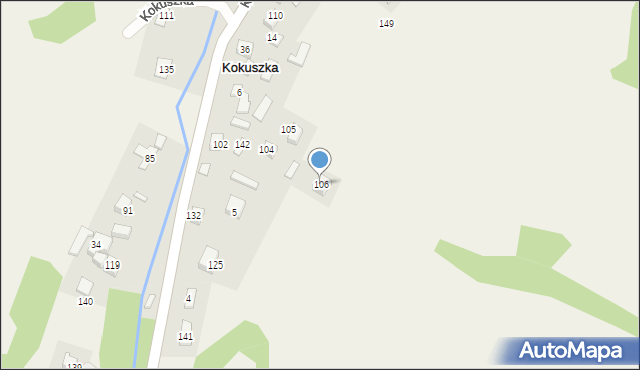 Kokuszka, Kokuszka, 106, mapa Kokuszka