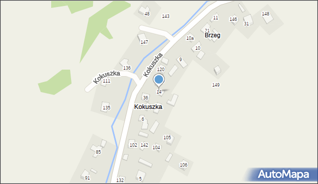 Kokuszka, Kokuszka, 14, mapa Kokuszka