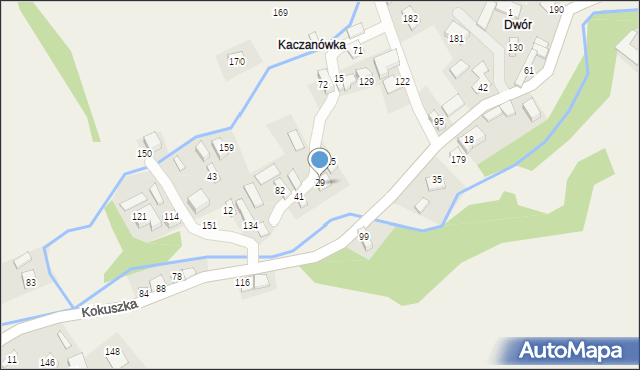 Kokuszka, Kokuszka, 29A, mapa Kokuszka