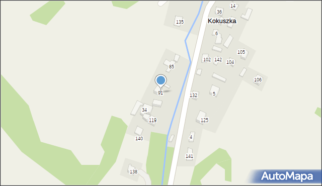 Kokuszka, Kokuszka, 91, mapa Kokuszka