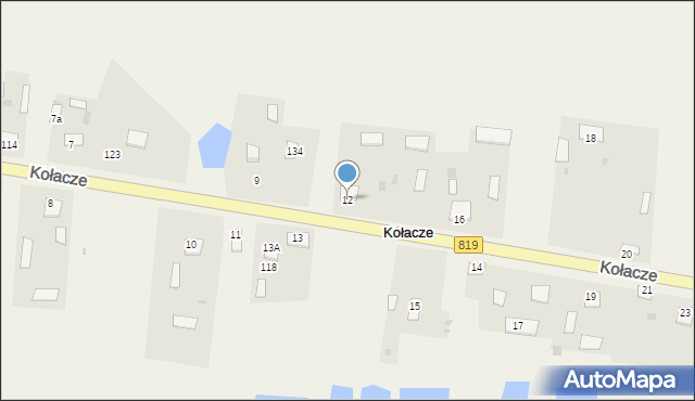 Kołacze, Kołacze, 12, mapa Kołacze