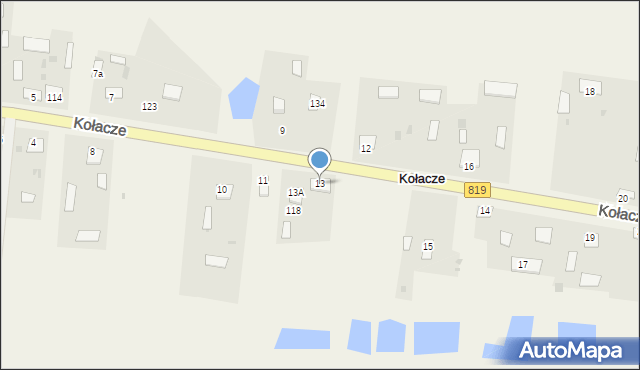 Kołacze, Kołacze, 13, mapa Kołacze