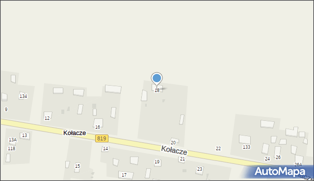 Kołacze, Kołacze, 18, mapa Kołacze