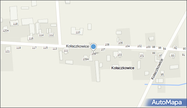 Kołaczkowice, Kołaczkowice, 109, mapa Kołaczkowice