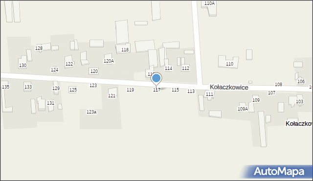Kołaczkowice, Kołaczkowice, 117, mapa Kołaczkowice