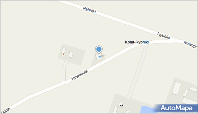 Kołat-Rybniki, Korzyczewo, 8, mapa Kołat-Rybniki