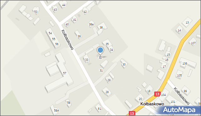 Kołbaskowo, Kołbaskowo, 32, mapa Kołbaskowo