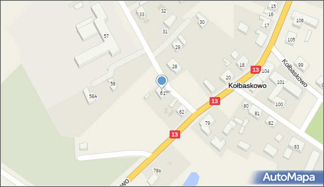 Kołbaskowo, Kołbaskowo, 61, mapa Kołbaskowo