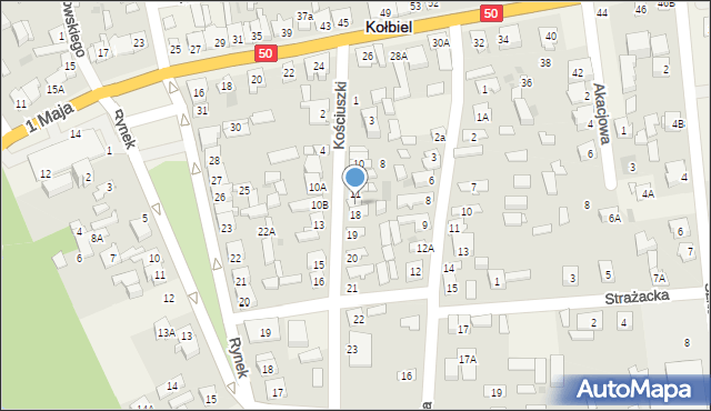 Kołbiel, Kościuszki Tadeusza, gen., 17, mapa Kołbiel
