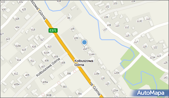 Kolbuszowa Górna, Kolbuszowa Górna, 114, mapa Kolbuszowa Górna
