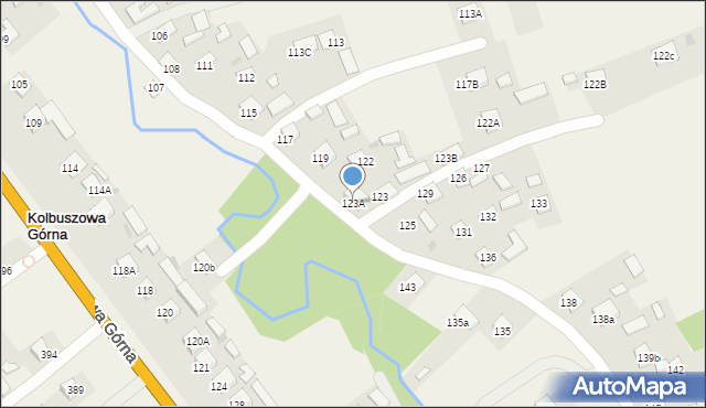 Kolbuszowa Górna, Kolbuszowa Górna, 123A, mapa Kolbuszowa Górna