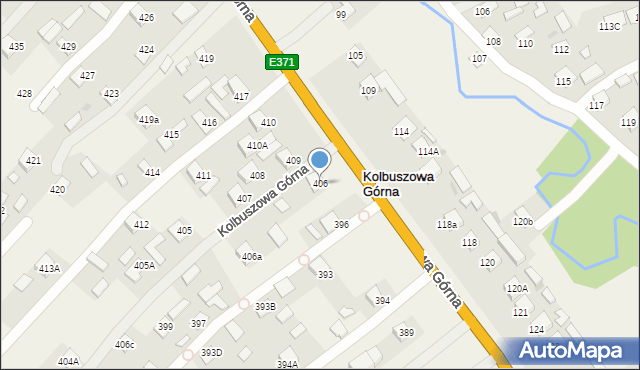 Kolbuszowa Górna, Kolbuszowa Górna, 406, mapa Kolbuszowa Górna