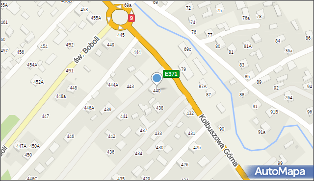Kolbuszowa Górna, Kolbuszowa Górna, 440, mapa Kolbuszowa Górna