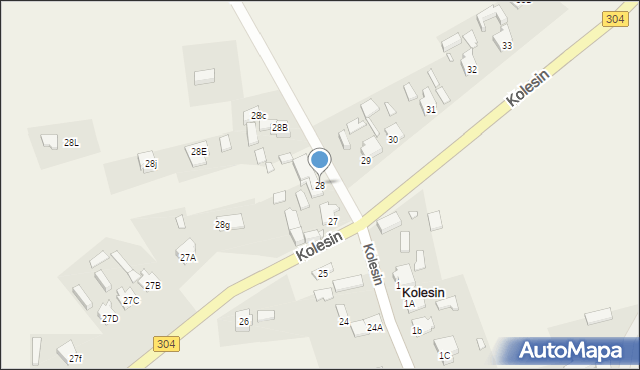 Kolesin, Kolesin, 28, mapa Kolesin