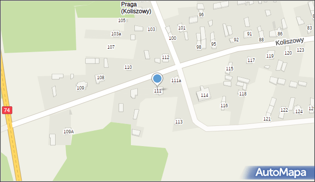 Koliszowy, Koliszowy, 111, mapa Koliszowy