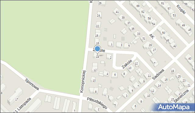 Kolno, Konopnickiej Marii, 14, mapa Kolno