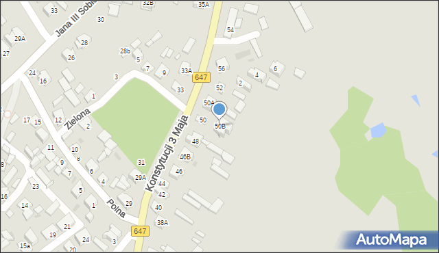 Kolno, Konstytucji 3 Maja, 50B, mapa Kolno