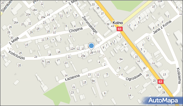 Kolno, Kościuszki Tadeusza, gen., 15, mapa Kolno