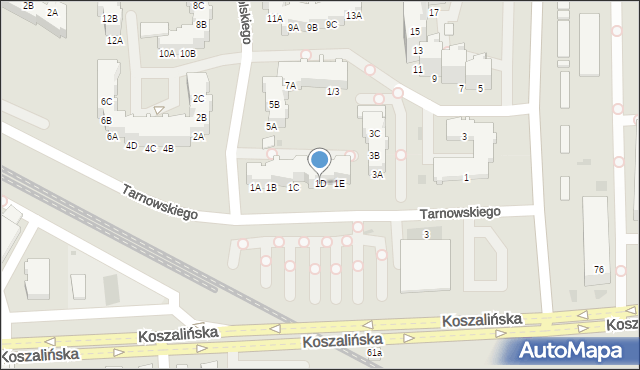 Kołobrzeg, Koniecpolskiego Stanisława, 1D, mapa Kołobrzegu