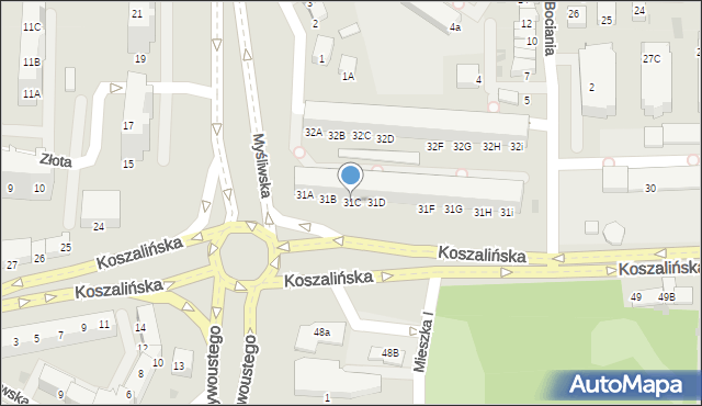 Kołobrzeg, Koszalińska, 31C, mapa Kołobrzegu