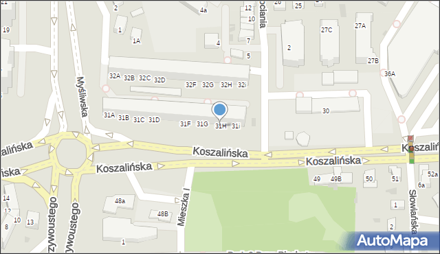 Kołobrzeg, Koszalińska, 31H, mapa Kołobrzegu