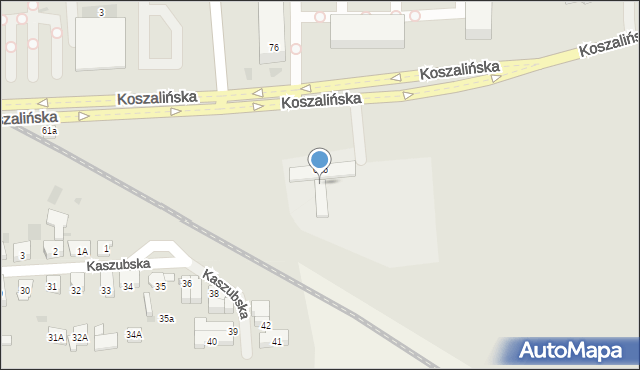 Kołobrzeg, Koszalińska, 61c, mapa Kołobrzegu