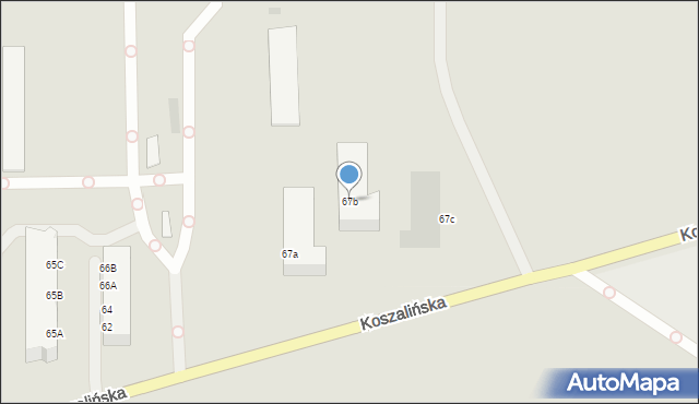 Kołobrzeg, Koszalińska, 67b, mapa Kołobrzegu