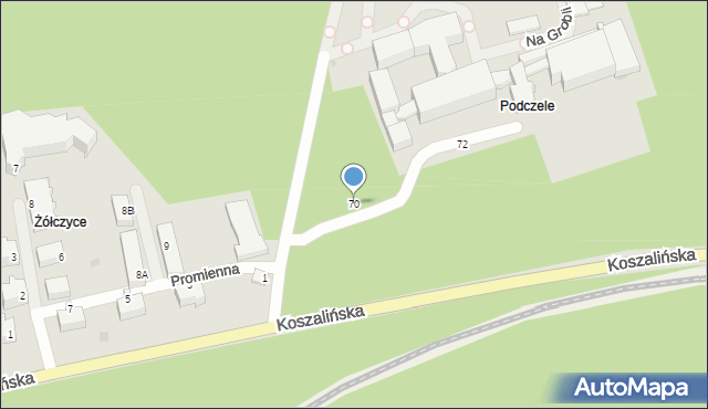 Kołobrzeg, Koszalińska, 70, mapa Kołobrzegu