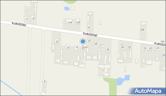 Kołodziąż, Kołodziąż, 13, mapa Kołodziąż