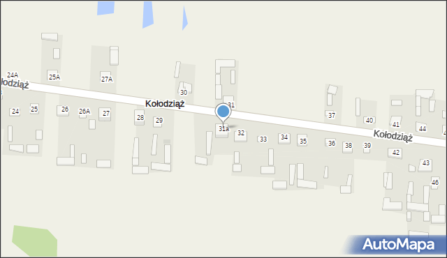 Kołodziąż, Kołodziąż, 31a, mapa Kołodziąż