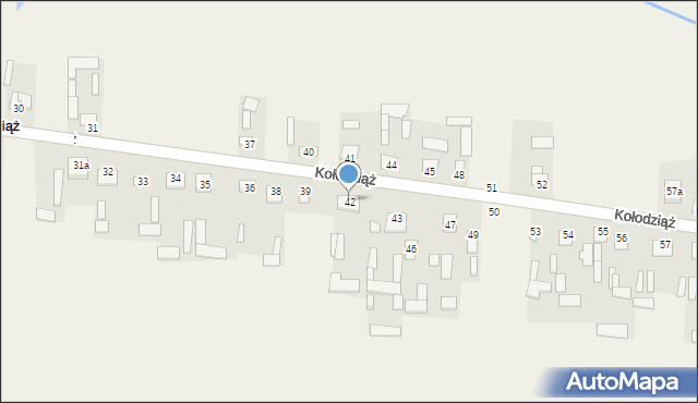 Kołodziąż, Kołodziąż, 42, mapa Kołodziąż