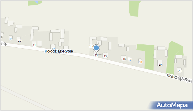 Kołodziąż-Rybie, Kołodziąż-Rybie, 13, mapa Kołodziąż-Rybie