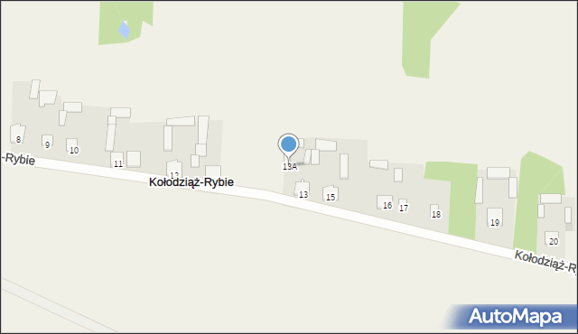 Kołodziąż-Rybie, Kołodziąż-Rybie, 13A, mapa Kołodziąż-Rybie