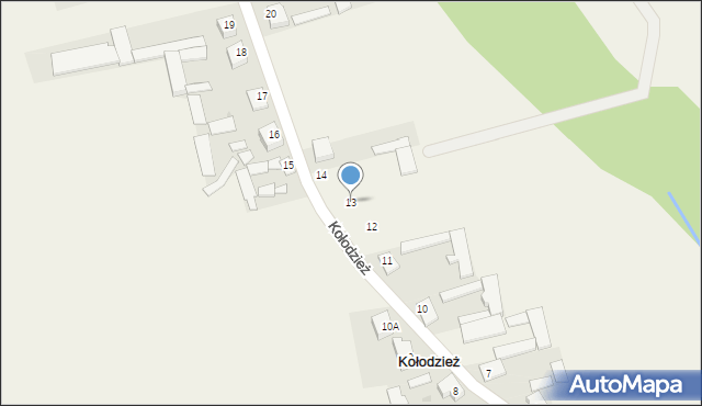 Kołodzież, Kołodzież, 13, mapa Kołodzież