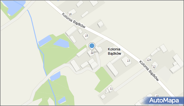 Kolonia Bądków, Kolonia Bądków, 14, mapa Kolonia Bądków