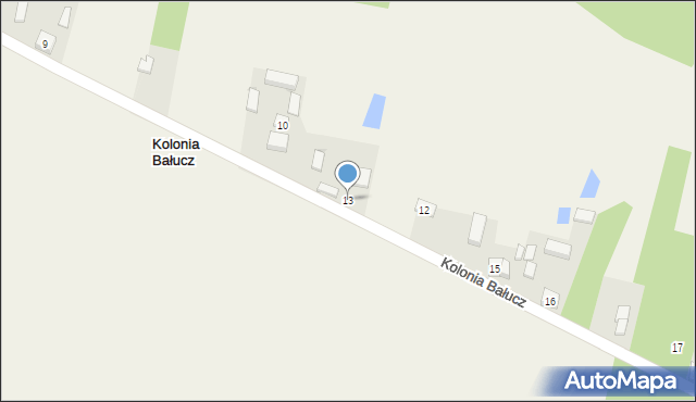 Kolonia Bałucz, Kolonia Bałucz, 13, mapa Kolonia Bałucz