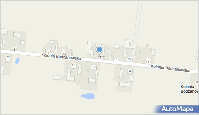 Kolonia Bodzanowska, Kolonia Bodzanowska, 13, mapa Kolonia Bodzanowska