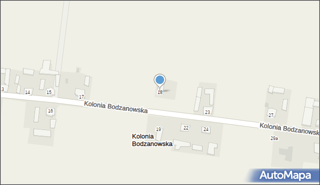 Kolonia Bodzanowska, Kolonia Bodzanowska, 18, mapa Kolonia Bodzanowska